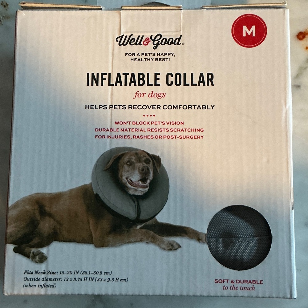 Gray Inflatable Dog Collar